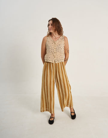 Mustard Zebra Stroll Pant for Women