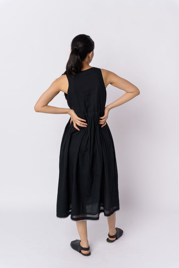 Black front tie-up dress, best sustainable women's clothing, clothing brands sustainable, organic jackets women's, women's organic dresses, cotton clothing website, organic cotton women's clothing, organic women's shirts, women's natural fiber clothing, minimal online shop, minimal store online