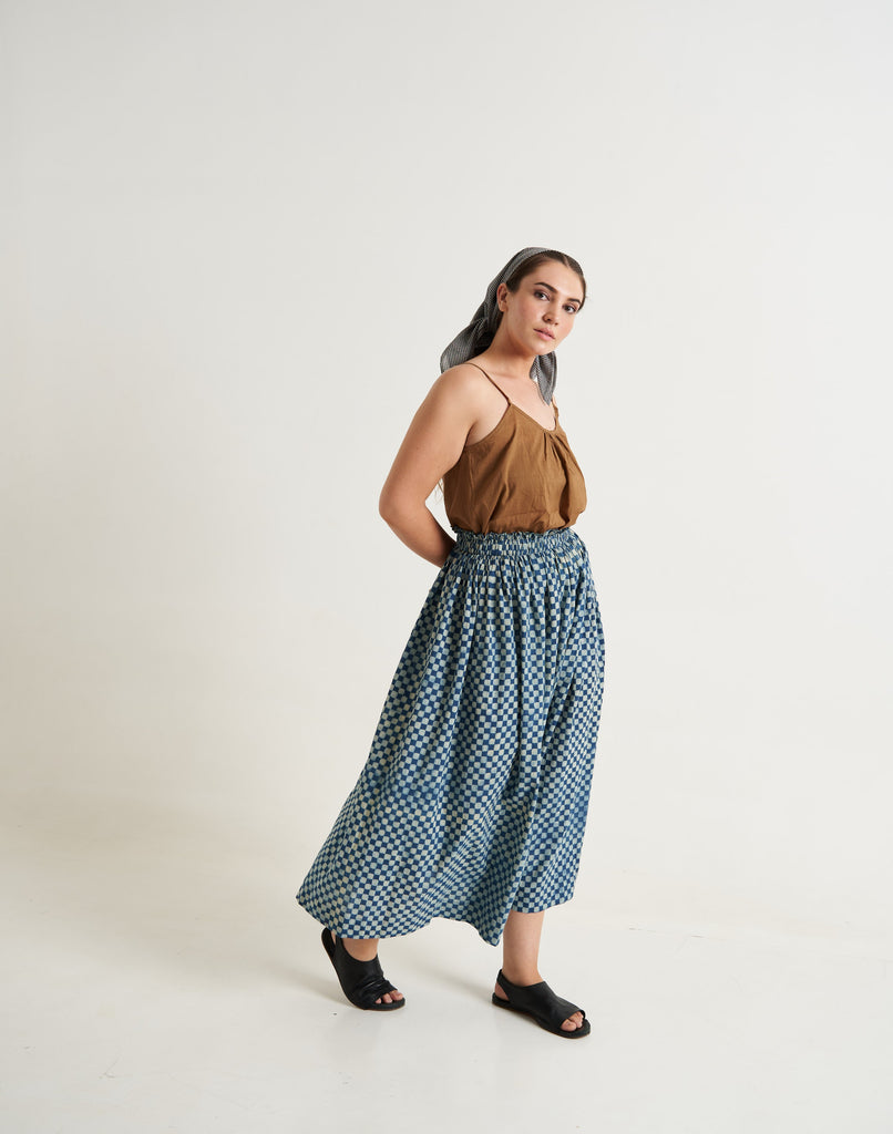 Block printed indigo skirt, fall dresses for women, fall women's dresses, fall women's dress, fall dresses women