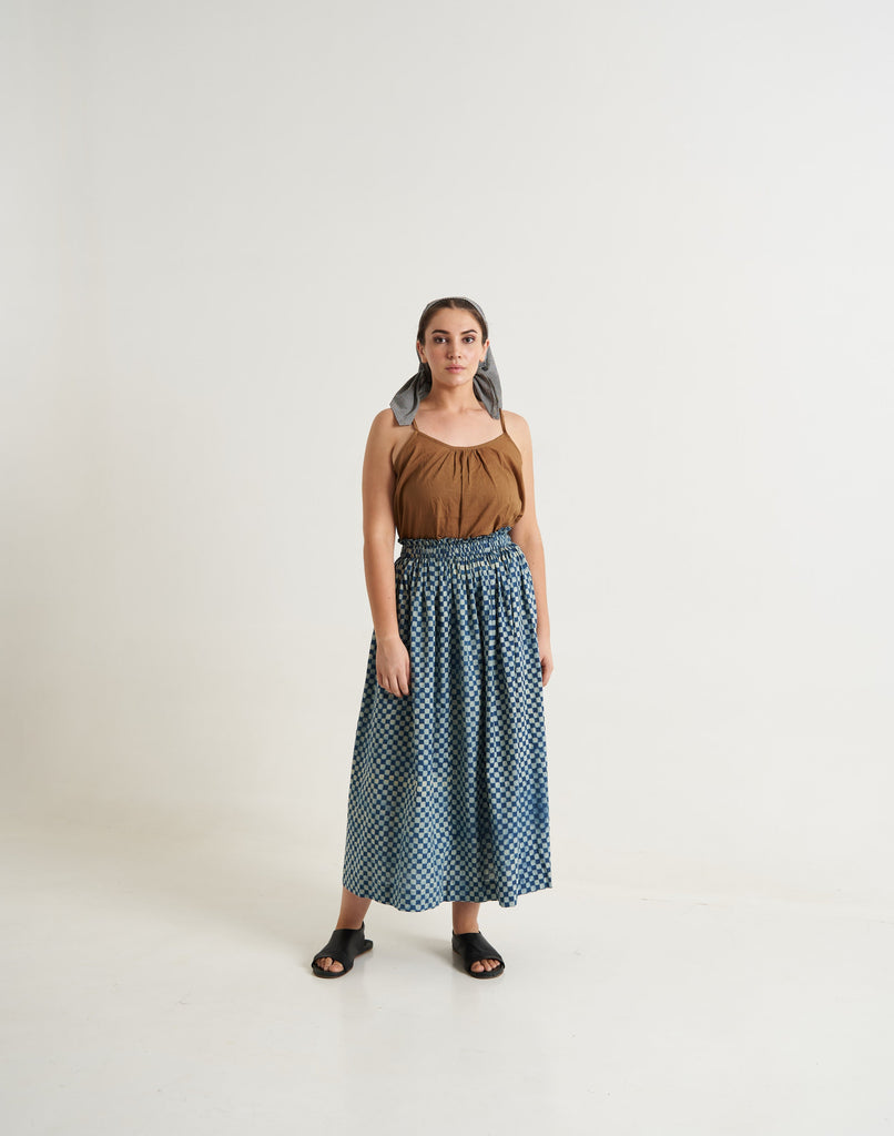 Block printed indigo skirt, fall dresses for women, fall women's dresses, fall women's dress, fall dresses women