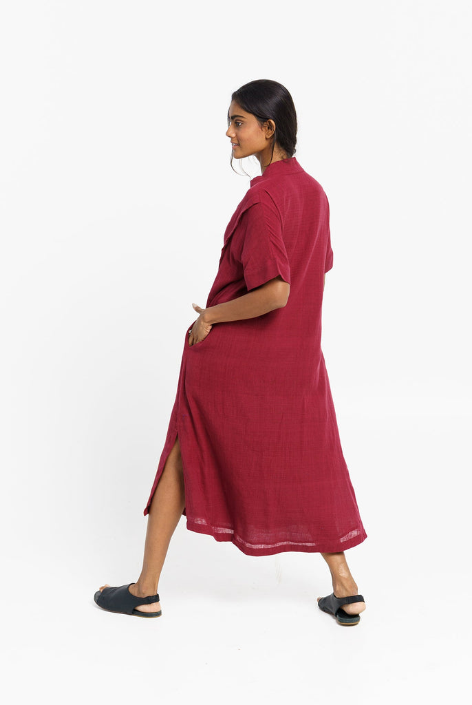 Deep wine organic cotton long dress, fashion brands that are sustainable, most sustainable clothing brands, organic cotton clothes online shop, organic cotton clothing, buy cotton clothes online, cotton all clothing store, cotton clothing for women, women's cotton clothing store, modern minimalist clothing, black minimalist clothing